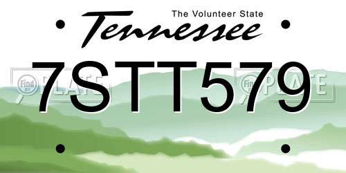 7STT579 Tennessee License Plate
