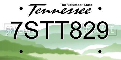 7STT829 Tennessee License Plate