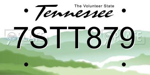 7STT879 Tennessee License Plate