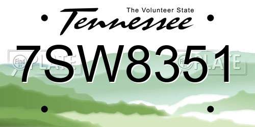 7SW8351 Tennessee License Plate