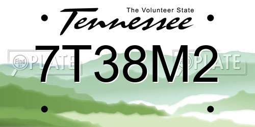 7T38M2 Tennessee License Plate