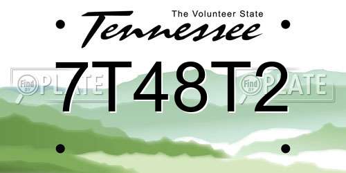 7T48T2 Tennessee License Plate