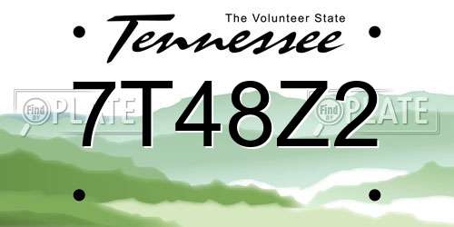 7T48Z2 Tennessee License Plate
