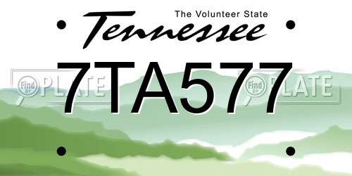 7TA577 Tennessee License Plate