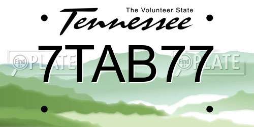7TAB77 Tennessee License Plate