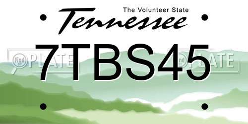 7TBS45 Tennessee License Plate