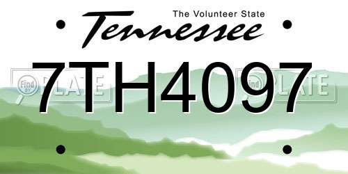 7TH4097 Tennessee License Plate