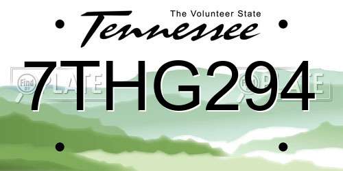 7THG294 Tennessee License Plate