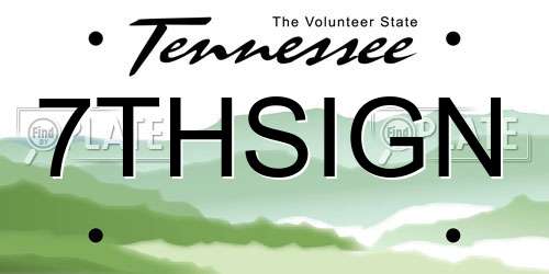 7THSIGN Tennessee License Plate