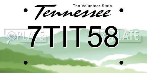 7TIT58 Tennessee License Plate