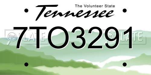 7TO3291 Tennessee License Plate