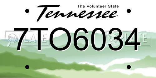 7TO6034 Tennessee License Plate