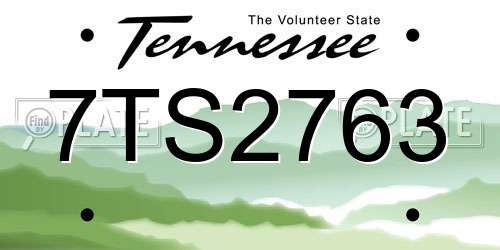 7TS2763 Tennessee License Plate