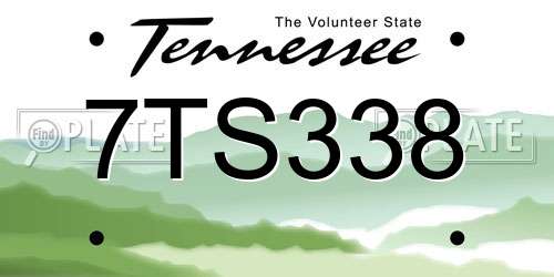 7TS338 Tennessee License Plate