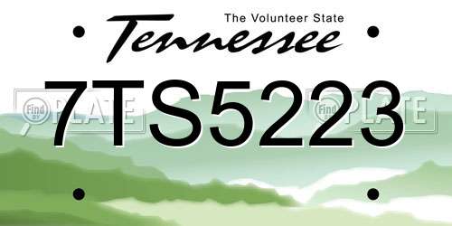 7TS5223 Tennessee License Plate