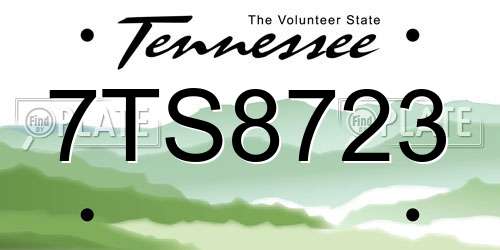 7TS8723 Tennessee License Plate
