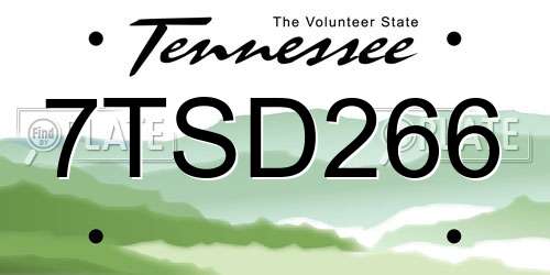 7TSD266 Tennessee License Plate