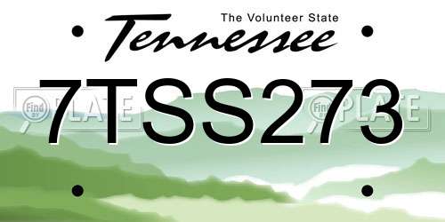 7TSS273 Tennessee License Plate