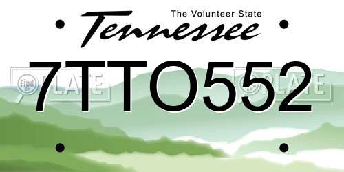 7TTO552 Tennessee License Plate