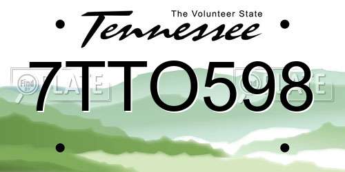 7TTO598 Tennessee License Plate