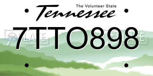 7TTO898 Tennessee License Plate