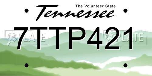 7TTP421 Tennessee License Plate
