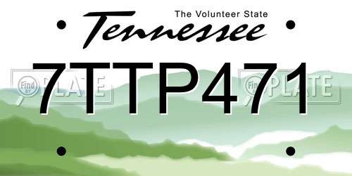 7TTP471 Tennessee License Plate