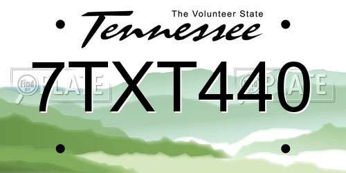 7TXT440 Tennessee License Plate