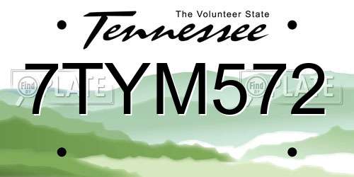7TYM572 Tennessee License Plate
