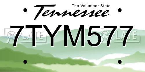 7TYM577 Tennessee License Plate