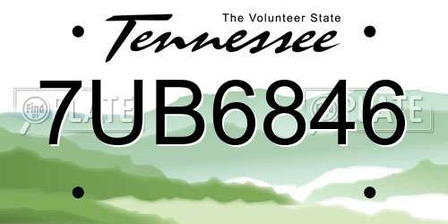 7UB6846 Tennessee License Plate