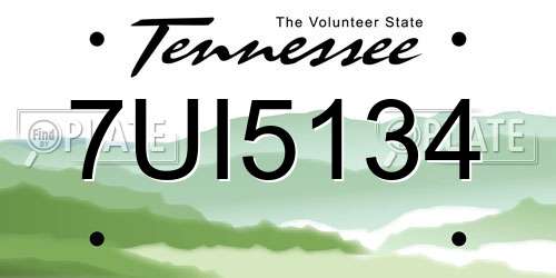 7UI5134 Tennessee License Plate