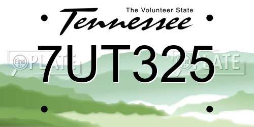 7UT325 Tennessee License Plate