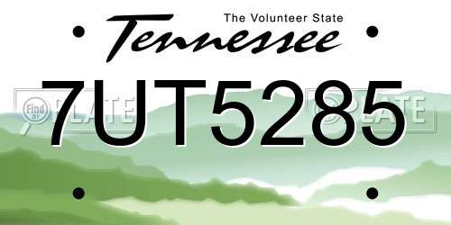 7UT5285 Tennessee License Plate