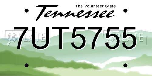 7UT5755 Tennessee License Plate