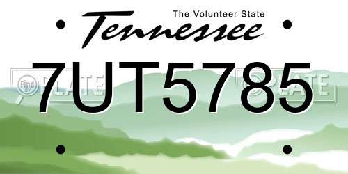 7UT5785 Tennessee License Plate