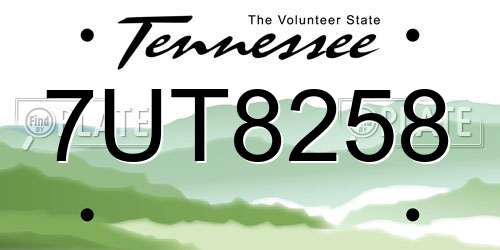 7UT8258 Tennessee License Plate