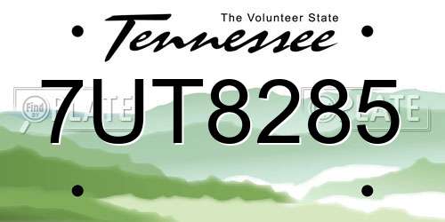 7UT8285 Tennessee License Plate