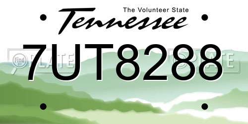 7UT8288 Tennessee License Plate