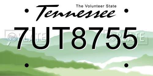 7UT8755 Tennessee License Plate