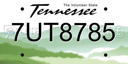 7UT8785 Tennessee License Plate