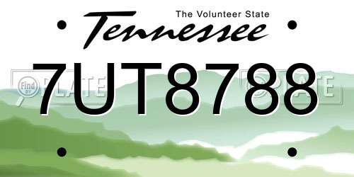 7UT8788 Tennessee License Plate