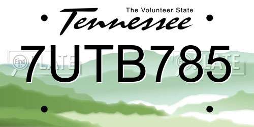 7UTB785 Tennessee License Plate