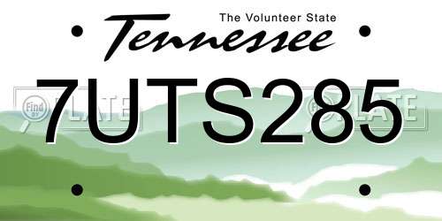 7UTS285 Tennessee License Plate