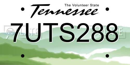 7UTS288 Tennessee License Plate