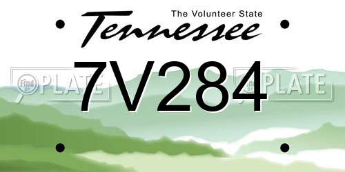 7V284 Tennessee License Plate