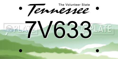 7V633 Tennessee License Plate