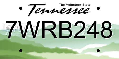 7WRB248 Tennessee License Plate
