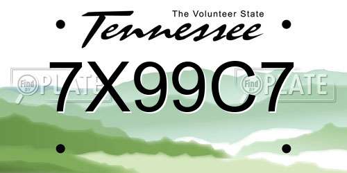 7X99C7 Tennessee License Plate