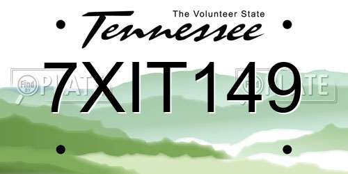 7XIT149 Tennessee License Plate